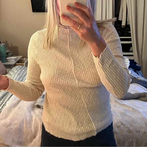 Anthropologie turtle neck textured boho size M - Picture 2 of 2
